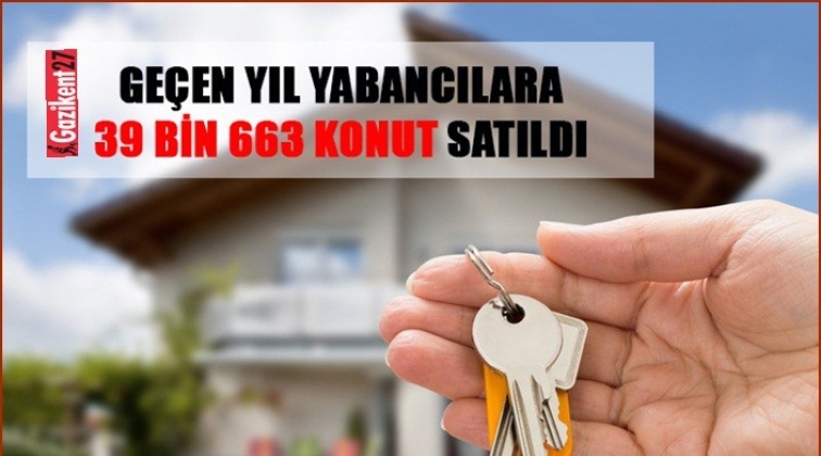 Yabancılara satılan konut sayının 39 bin