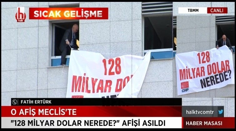 ''128 milyar dolar nerede?'' pankartı TBMM'de