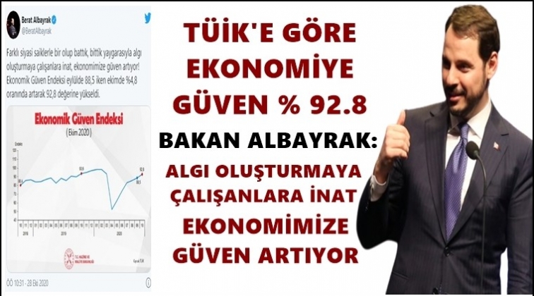 Albayrak: Ekonomimize güven artıyor