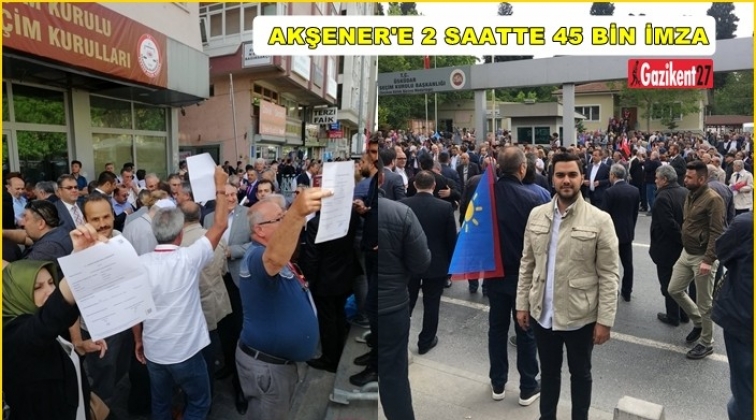 2 saatte 45 bin imza