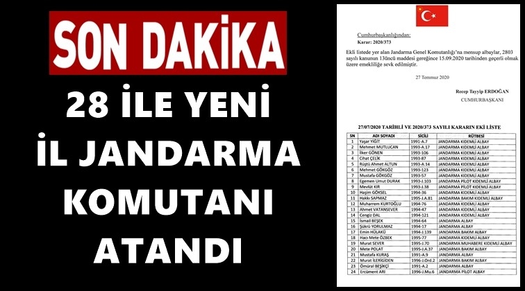 28 ile yeni İl Jandarma Komutanı atandı