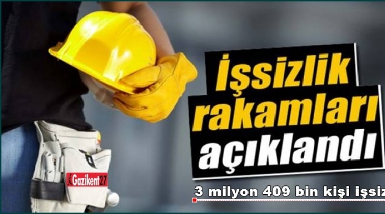 3 milyon 409 bin kişi işsiz...