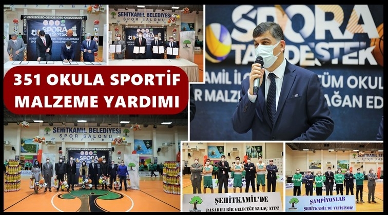 351 okula spor malzemesi desteği...