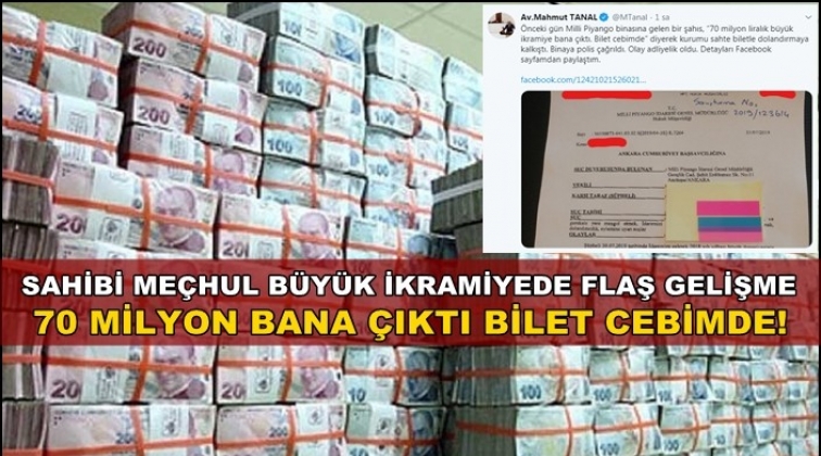 '70 milyon liralık b&uuml;y&uuml;k ikramiye bana &ccedil;ıktı'