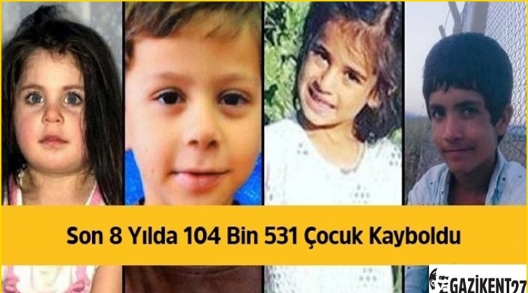 8 yılda 104 bin &ccedil;ocuk kayboldu