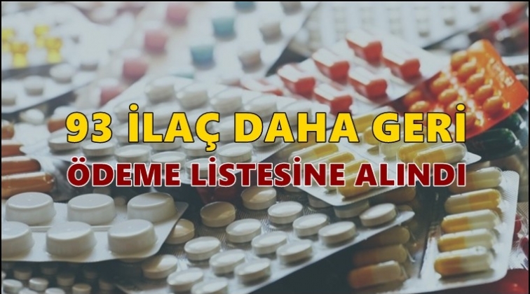 93 ilaç daha geri ödeme listesine alındı