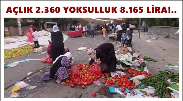 Açlık 2 bin 360 TL, yoksulluk 8 bin 165 TL!