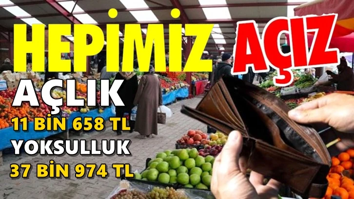 Açlık sınırı 11 bin 658, yoksulluk sınırı 37 bin 974 liraya yükseldi!