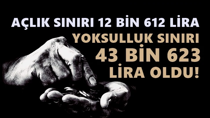 Açlık sınırı 12 bin 612 lira, yoksulluk sınırı 43 bin 623 lira oldu!