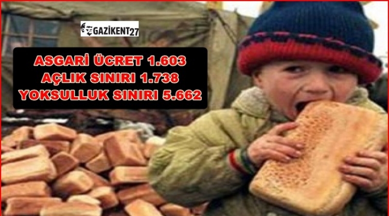 Açlık sınırı 1738, yoksulluk sınırı 5 bin 662 lira