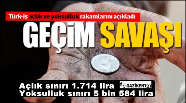 Açlık sınırı Bin 714, yoksulluk sınırı 5 bin 584 lira