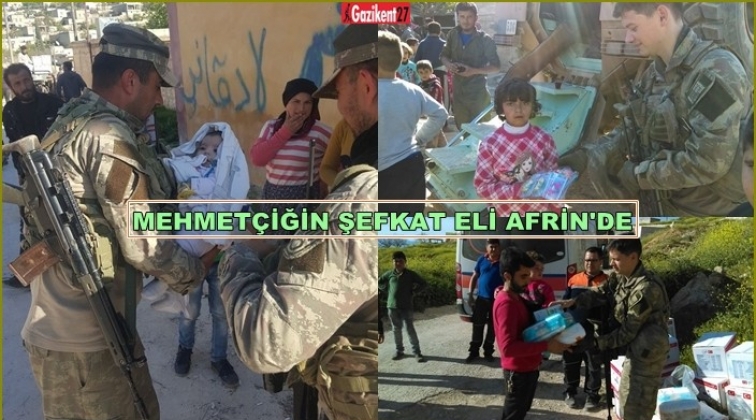 AFAD ve TSK Afrin'de yardım malzemesi dağıttı