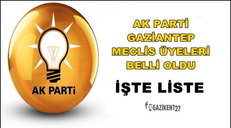 Ak Parti'nin Gaziantep meclis üyeleri belli oldu