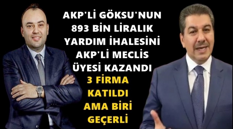 AKP’li Göksu, o ihaleyi AKP’liye verdi!