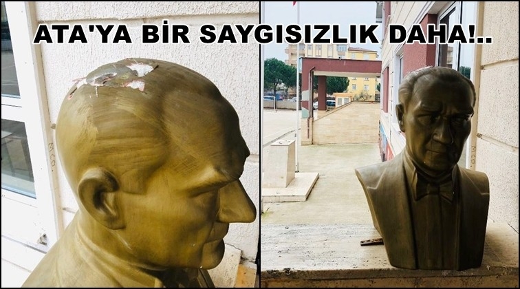 Atatürk büstünü kırıp kaçtı!..