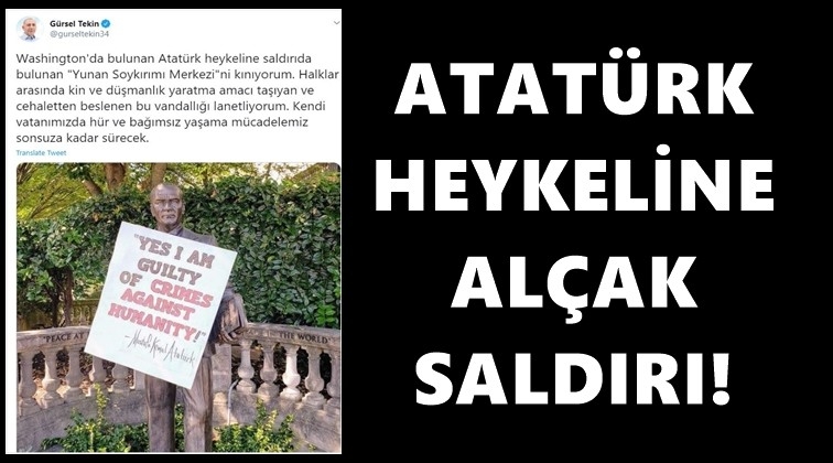 Atatürk heykeline saldırı