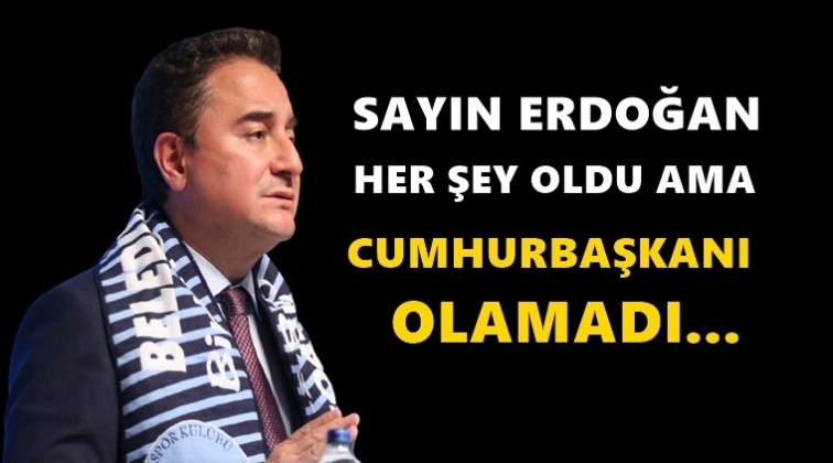 Babacan: Sayın Erdoğan her şey oldu ama