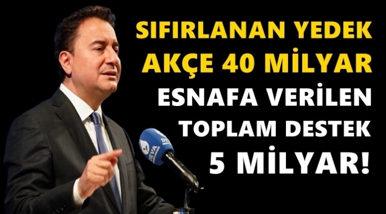 Babacan: Yedek akçeler sıfırlandı...