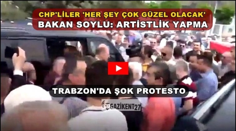 Bakan Soylu’ya Trabzon’da protesto