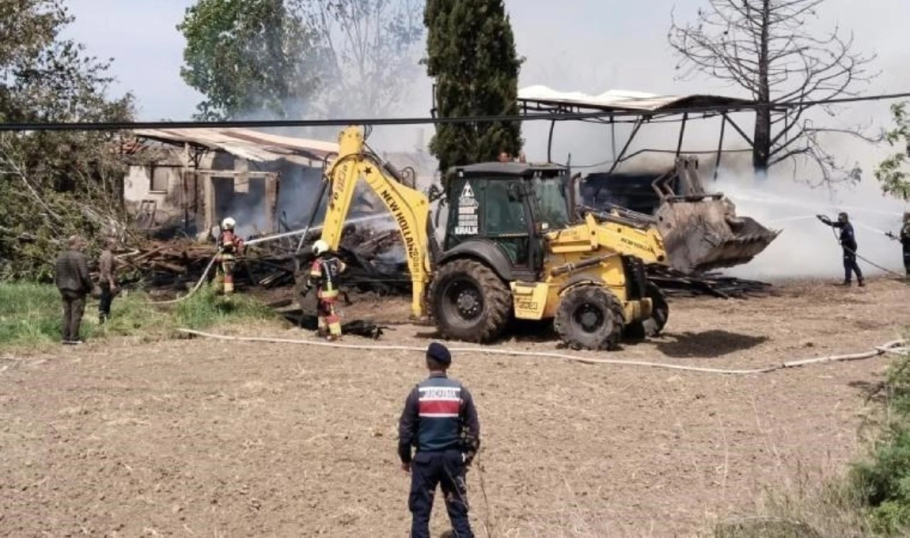 Balıkesir'de kereste deposunda yangın!