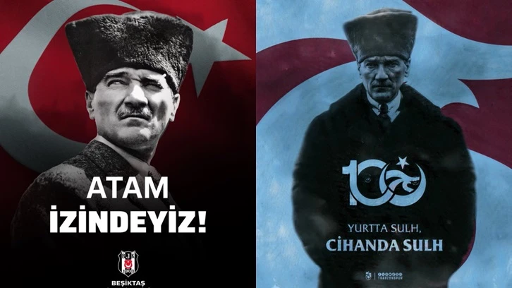 Beşiktaş ve Trabzonspor'dan Atatürk paylaşımı
