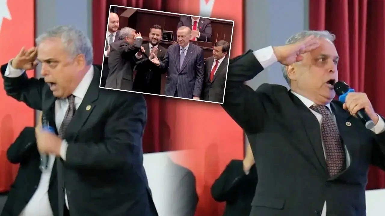 Bu kez Erdoğan'ın fotoğrafına selam durdu!