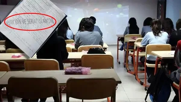 Bursa'da skandal olay: Sınav kağıdında şeriat propagandası yapılmış