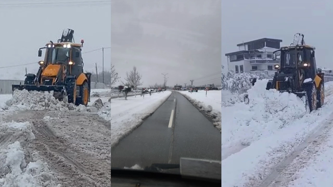 B&uuml;y&uuml;kşehir'den, il&ccedil;elerde karla m&uuml;cadele &ccedil;alışması