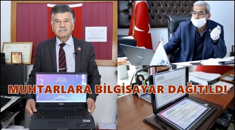 Büyükşehir muhtarlara bilgisayar dağıttı!