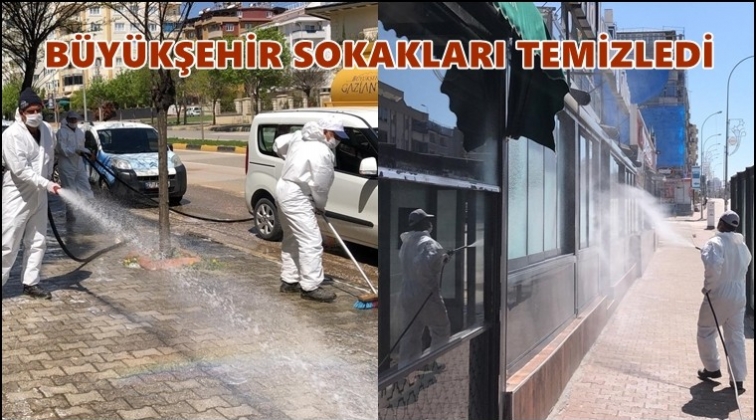 Büyükşehir, sokakları dezenfekte etti