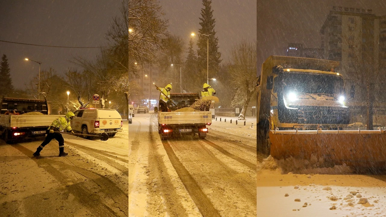 B&uuml;y&uuml;kşehir, yoğun kar yağışına karşı tam kadro sahada