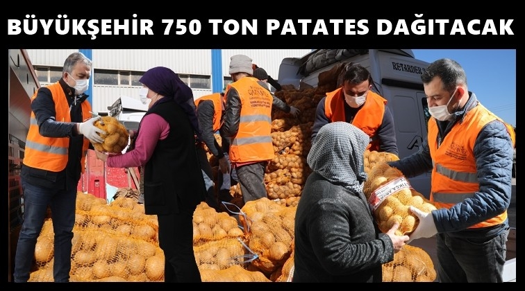 Büyükşehir'den 750 ton patates dağıtımı...