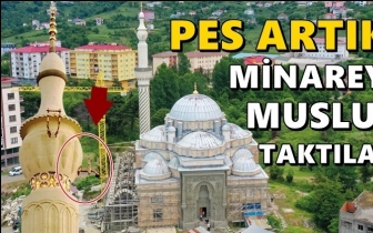 Caminin minaresine musluk taktılar!