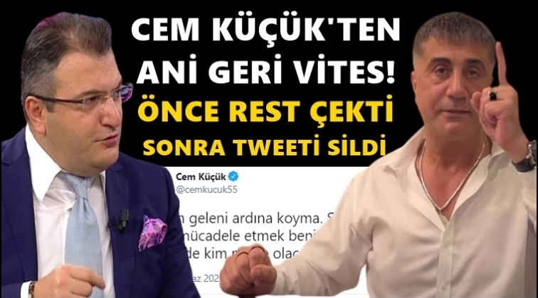 Cem Küçük, Sedat Peker'e rest çektiği tweetini sildi!