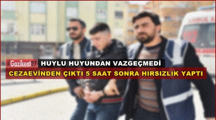 Cezaevinden çıktı 5 saat sonra hırsızlık yaptı!