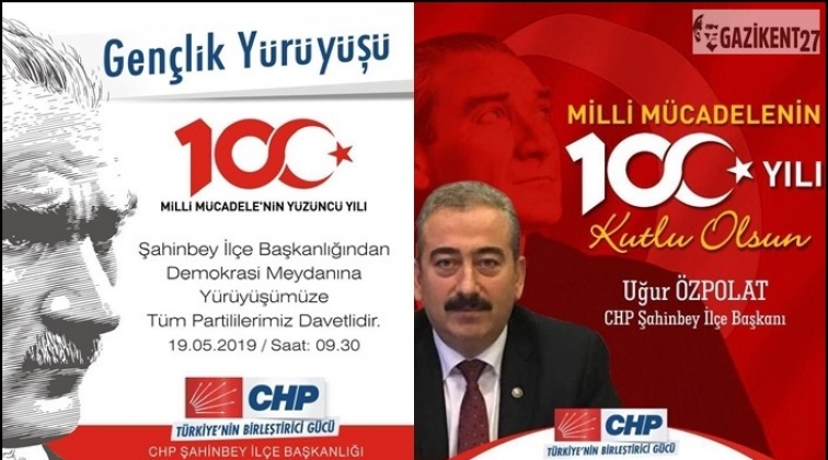 CHP Şahinbey'den 100. Yıl Gen&ccedil;lik Y&uuml;r&uuml;y&uuml;ş&uuml;