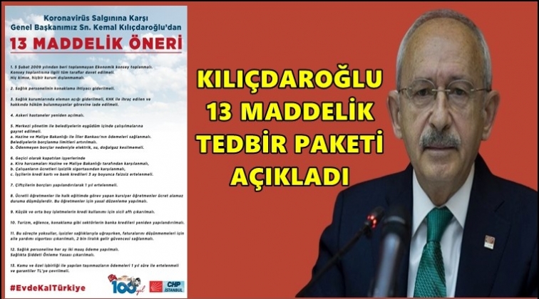 CHP'den 13 maddelik tedbir paketi