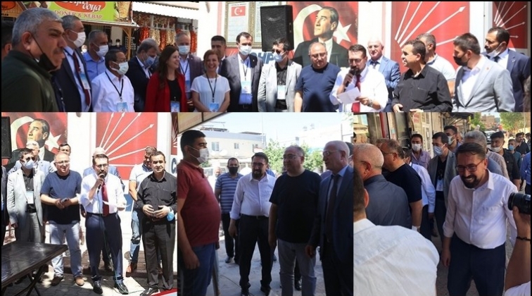 CHP'li belediye başkanları Oğuzeli'nde esnafı gezdi
