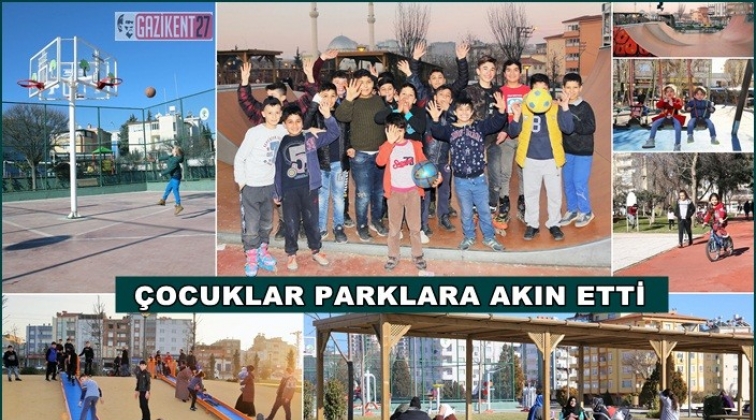 &Ccedil;ocuklar parklara akın etti