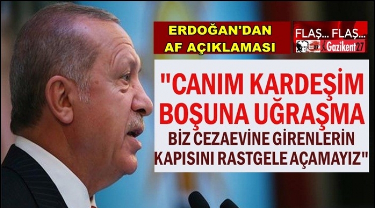 Cumhurbaşkanı Erdogan: Af &ccedil;ıkaramayız