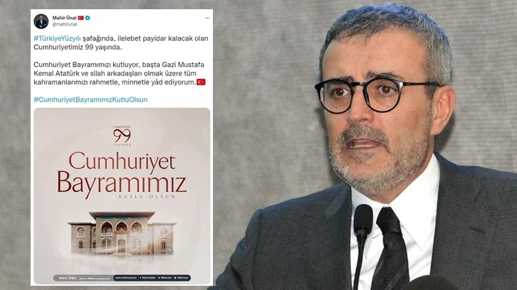 Cumhuriyet'i hedef alan Mahir Ünal, Cumhuriyet'i kutladı!