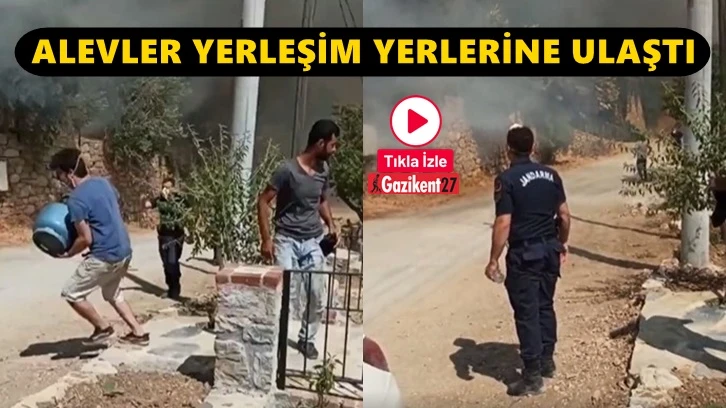 Datça'daki yangın yerleşim yerlerine ulaştı