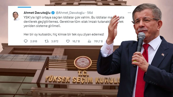 Davutoğlu: Gerekirse tüm tutanaklar tek tek yeniden sisteme girilmeli