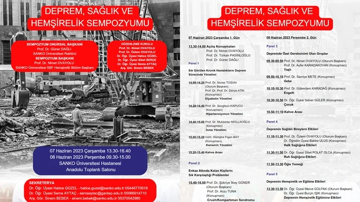 “Deprem, Sağlık ve Hemşirelik” sempozyumu