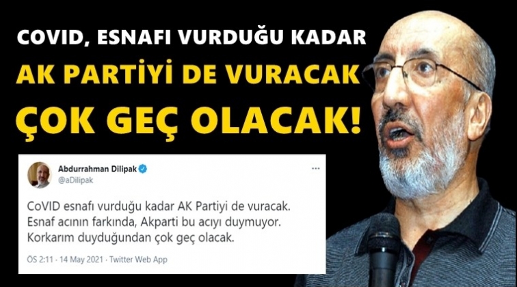 Dilipak: Covıd AK Parti'yi de vuracak...