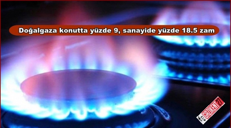 Doğalgaza konutta yüzde 9, sanayide yüzde 18.5 zam