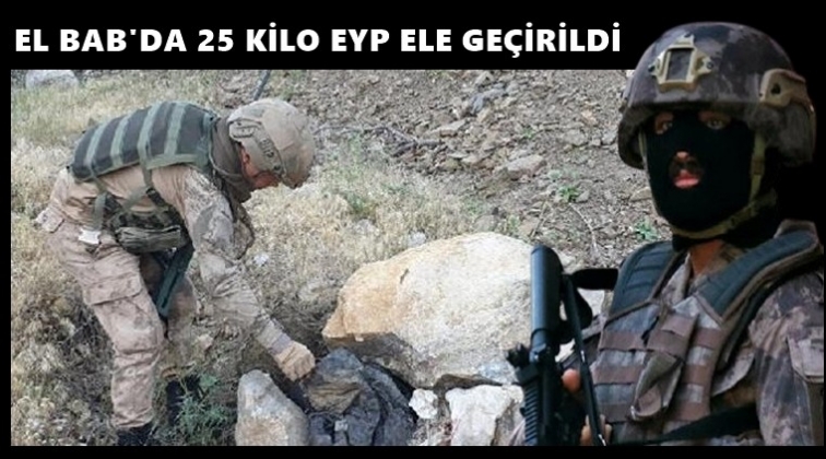 El Bab'da 25 kilo patlayıcı ele geçirildi