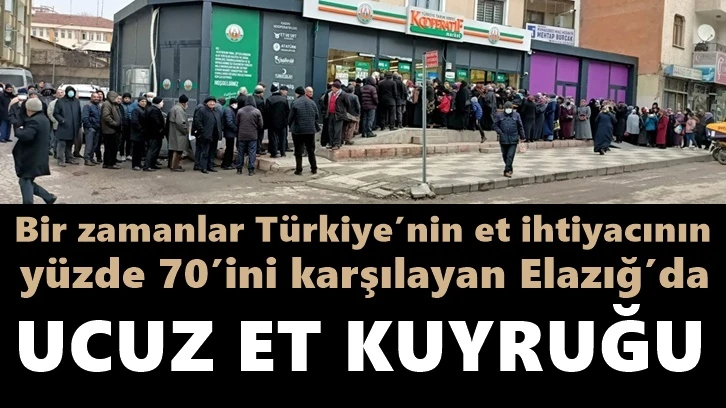 Elazığ'da ucuz et için metrelerce kuyruk...