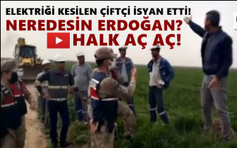 Elektriği kesilen çiftçi böyle isyan etti...