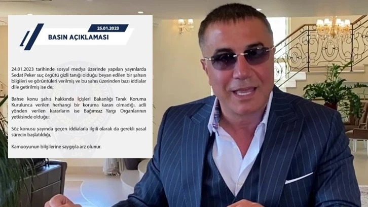 Emniyet Genel Müdürlüğü'nden 'Sedat Peker' açıklaması